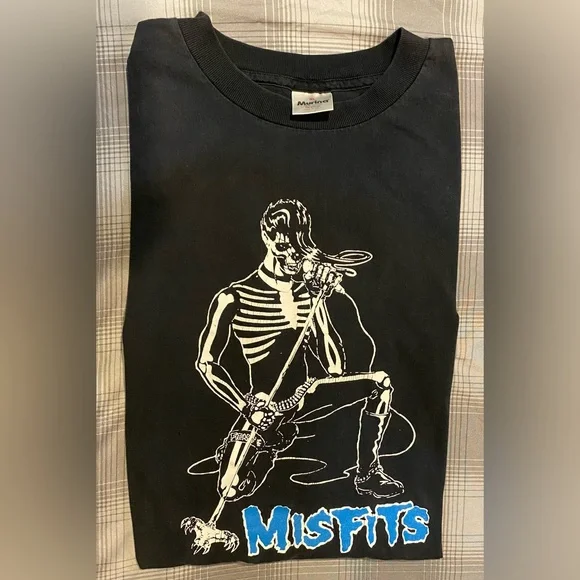 VTG Early 90s Misfits Legacy of Brutality Murina XL *RARE* Blue logo - Picture 1 of 11